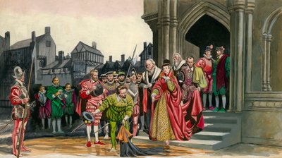 Sir Walter Raleigh lays down his cloak for Queen Elizabeth I by Peter Jackson