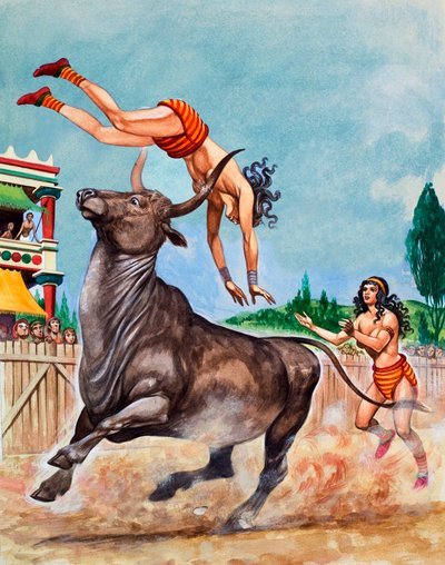 The Bull-Ring of King Minos. Minoan Bull-leapers by Peter Jackson
