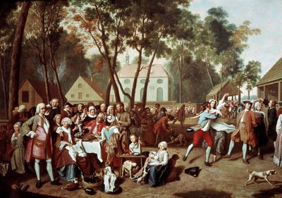 A fair in Grosshesselohe in Germany by Peter Jacob Horemans