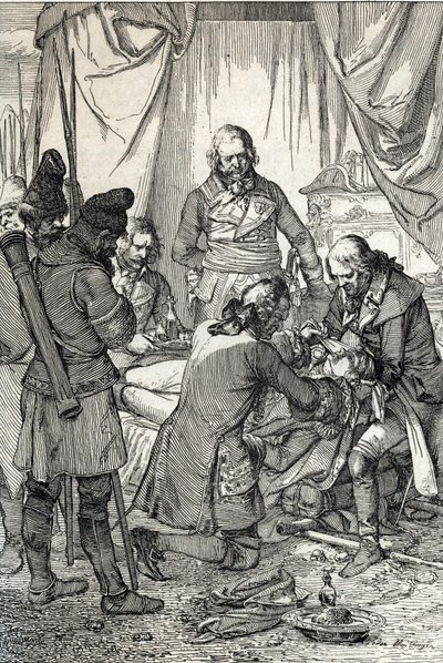 Kosciuszko Insurrection: Polish Hero Tadeusz Kosciuszko Wounded in the Battle of Maciejowice Against the Russians by Peter Johann Nepomuck Geiger