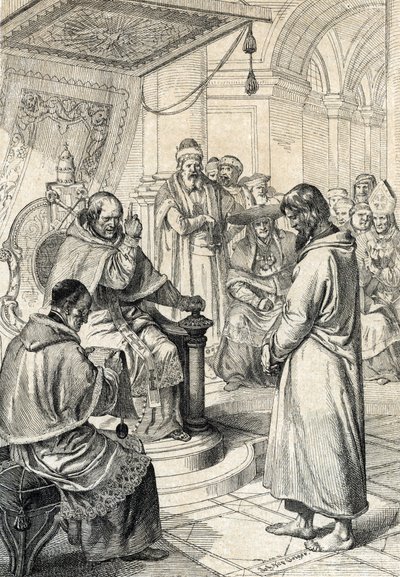 Queril of the Investitures, Penitence of Canossa: Emperor Henry IV of the Holy Roman Empire in Penitent Dress Implores the Forgiveness of Pope Gregory VII in January 1077 by Peter Johann Nepomuck Geiger