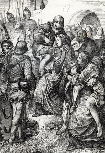 The Faithful Women of Weinsberg: The Wives of the Soldiers Defeated at the Weinsberg Siege by Conrad III of Hohenstaufen in 1140 Carry Their Husbands on Their Backs by Peter Johann Nepomuck Geiger