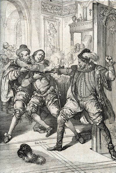The Assassination of William of Orange on 10 July 1584 by Balthazar Gerard by Peter Johann Nepomuck Geiger