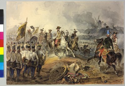 First Coalition War. 1st March 1793. Battle of Aldenhoven 1793 by Peter Johann Nepomuk Geiger