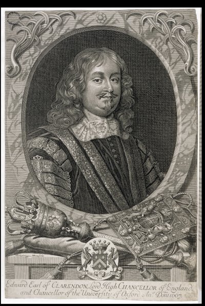 Edward Hyde, 1st Earl of Clarendon, engraved by M. Burg by Peter Lely