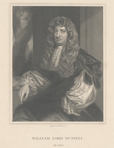 Portrait of Lord William Russell (engraved by H. Robinson) by Peter Lely
