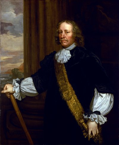 Portrait of Vice Admiral Sir Joseph Jordan, flag bearer of Lowestoft by Peter Lely