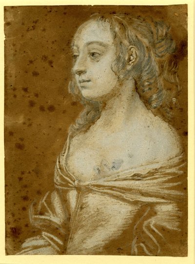 Portrait of a Lady with Her Hair in Ringlets at Half-Length by Peter Lely