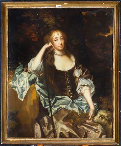 Portrait of a Lady with her Pet Lamb at her Side by Peter Lely