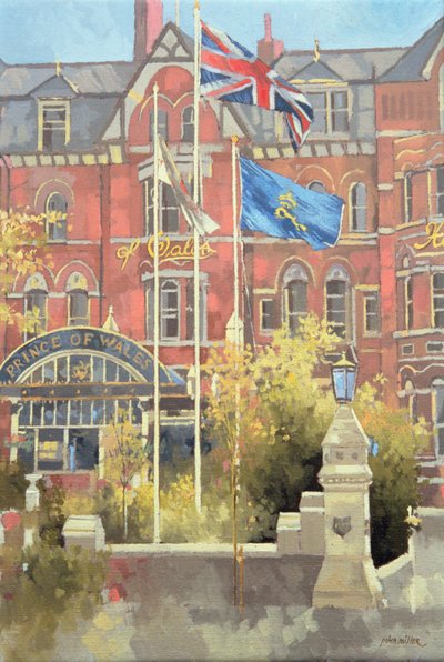 Flags outside the Prince of Wales, Southport by Peter Miller
