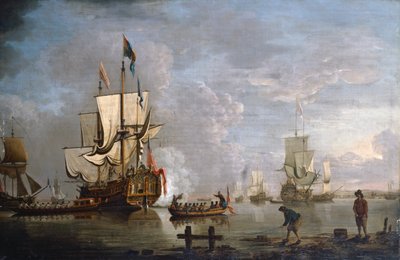 The Morning Gun: HMS Peregrine off Rochester by Peter Monamy