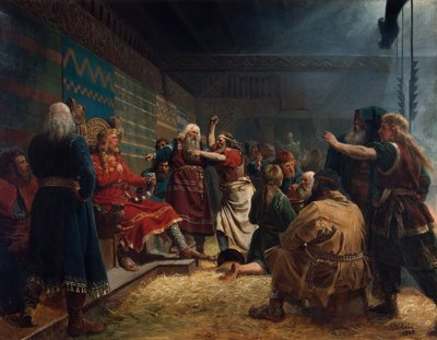 Haakon the Good and Farmers at the Sacrifice of Cage by Peter Nicolai Arbo