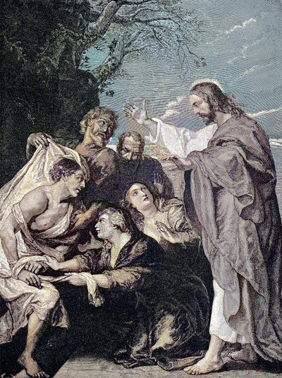 Christ Raising Lazarus by Peter Paul (after) Rubens