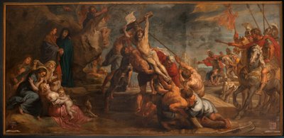 Erection of the Cross of Christ (Philibert Delmotte, 18th Century) by Peter Paul (after) Rubens