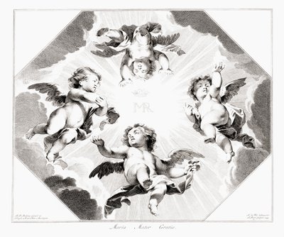 Four Child Angels Celebrating the Virgin Mary by Peter Paul (after) Rubens