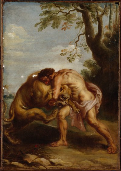 Hercules and the Nemean Lion by Peter Paul (after) Rubens