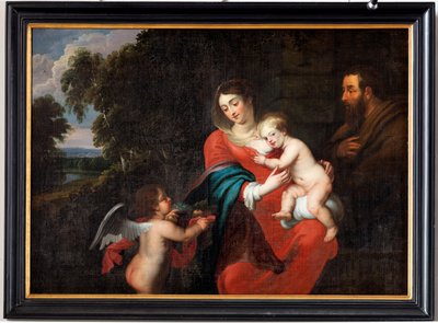 Holy Family with an Angel by Peter Paul (after) Rubens