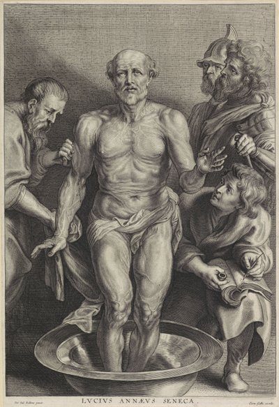 The Death of Seneca, engraved by Alexander Voet II by Peter Paul (after) Rubens
