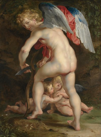 Cupid Carving His Bow by Peter Paul Rubens