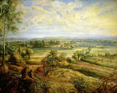 An Autumn Landscape with a view of Het Steen in the Early Morning (detail) by Peter Paul Rubens