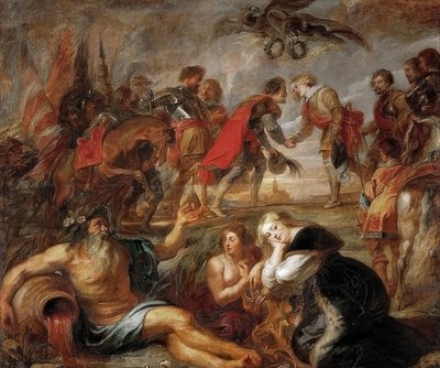 Meeting of King Ferdinand of Hungary with Cardinal-Infante Ferdinand before the Battle of Nördlingen. 1634/35 by Peter Paul Rubens