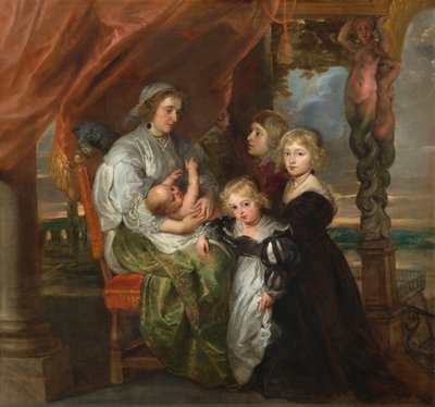 Deborah Kip, Wife of Sir Balthasar Gerbier, and Her Children by Peter Paul Rubens