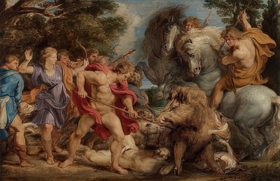The Hunt of the Calydonian Boar. Around 1611-12 by Peter Paul Rubens