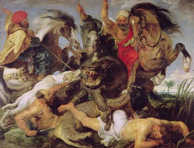 Hippopotamus and Crocodile Hunt, c.1615-16 by Peter Paul Rubens