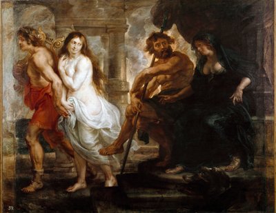 Orpheus and Eurydice. Painting by Peter Paul (Pierre-Paul) Rubens (or Peter Paul or Petrus Paulus) (1577-1640) 1636 by Peter Paul Rubens
