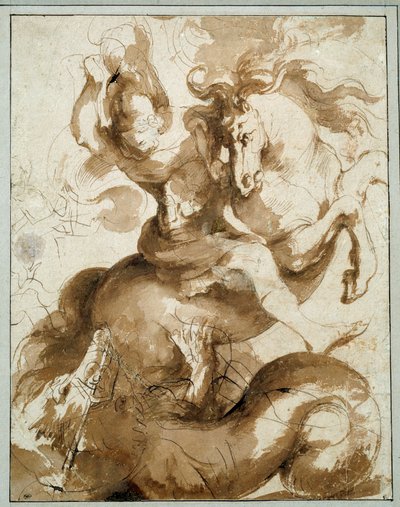 Saint George killing the dragon by Peter Paul Rubens