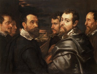 Self-Portrait in a Circle of Friends from Mantua, ca 1604 by Peter Paul Rubens