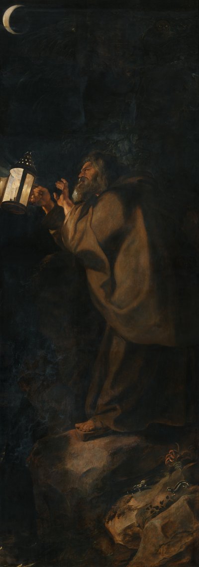 St. Christopher and the Hermit, Right Outside Shutter of the Descent from the Cross Triptych by Peter Paul Rubens