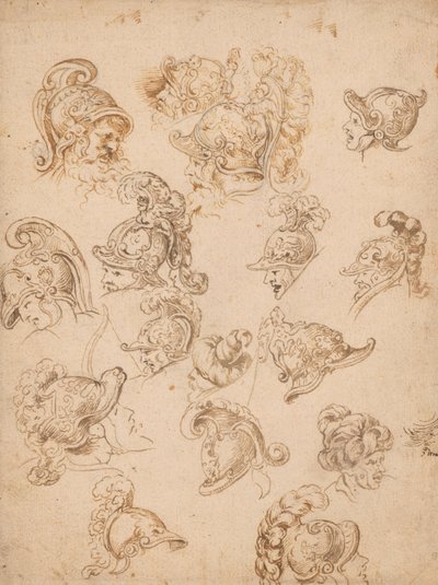 Study Sheet with Helmets and Heads by Peter Paul Rubens