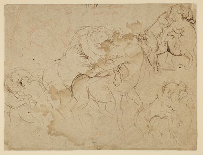 Study of Male Figures & Female Centaurs (verso) by Peter Paul Rubens