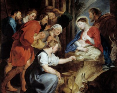The Adoration of Shepherds (detail). Painting by Peter Paul Rubens. Rouen, Musee des Beaux Arts by Peter Paul Rubens
