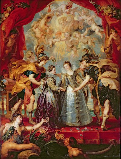 The Medici Cycle: Exchange of the Two Princesses of France and Spain, 9th November 1615 by Peter Paul Rubens