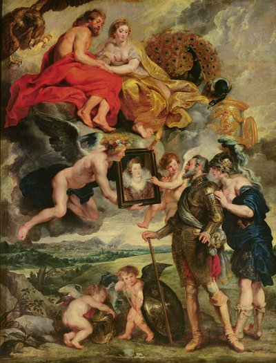 The Medici Cycle: Henri IV Receiving the Portrait of Marie de Medici by Peter Paul Rubens