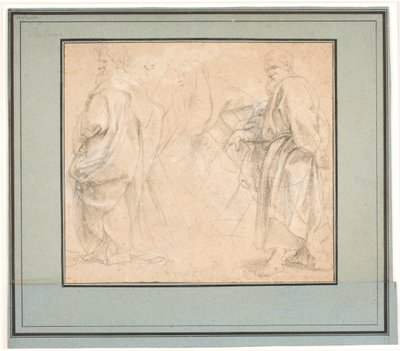 Two studies for St. Andrew and a study for an ancient priest (Melchizedek?) by Peter Paul Rubens