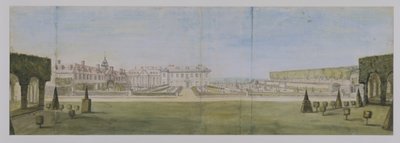A View of the Garden and House at Upper Winchendon, Buckinghamshire by Peter Tillemans