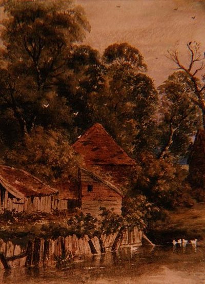 An old cottage by Peter de Wint