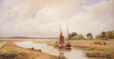 Langrick Ferry on the River Witham near Boston, Lincolnshire by Peter de Wint