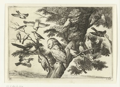 Birds in a Tree by Peter van Liesebetten