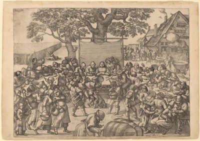 The Large Rustic Wedding Feast by Peter van der Borcht