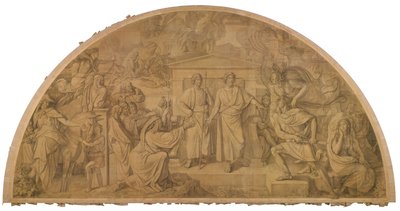 The Wrath of Achilles, Tympanum. Cartoon for the Ceiling Paintings of the Munich Glyptothek by Peter von Cornelius