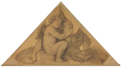 Eros with the Peacock (Element of Air). Cartoon for the Ceiling Paintings of the Munich Glyptothek by Peter von Cornelius