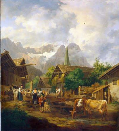 Morning in Partenkirchen (Germany) by Peter von Hess