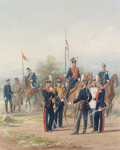 A Group of Officers and Soldiers from the Life Guard Lancer Regiments of His and Her Majesties by Petr Balashov
