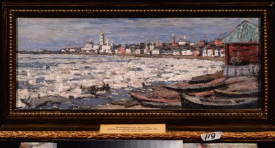The Drift of Ice on the Volga, near Yaroslavl (Russia). Work by Pyotr Ivanovich Petrovichev by Petr Ivanovic Petrovichev