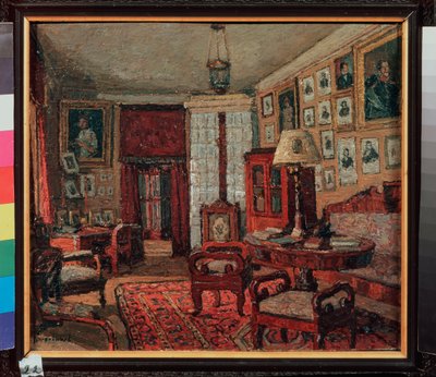 The Reading Room in the House of E. Boratynsky (Evgueni Baratynski) (1800-1844) by Petr Ivanovic Petrovichev