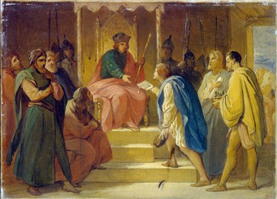 Grand Prince Andrei I Bogolyubsky Receives Artisans Sent by Emperor Frederick Barbarossa by Petr Vasilievich Basin